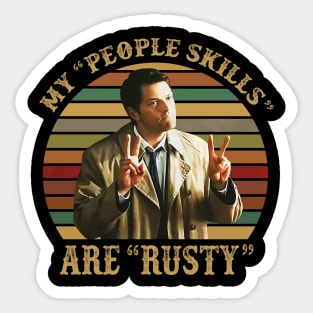 Castiel Supernatural My People Skills Are Rusty Retro Vintage Sticker